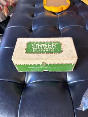 Vintage Singer Buttonhole Attachment Simanco No. 121795 with Original Green Box